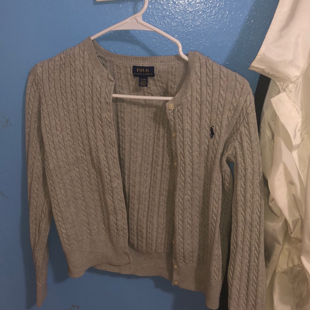 Grey polo Ralph Lauren cardigan